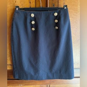 90'S ERA VINTAGE BLACK SKIRT WITH GOLD BUTTONS!!